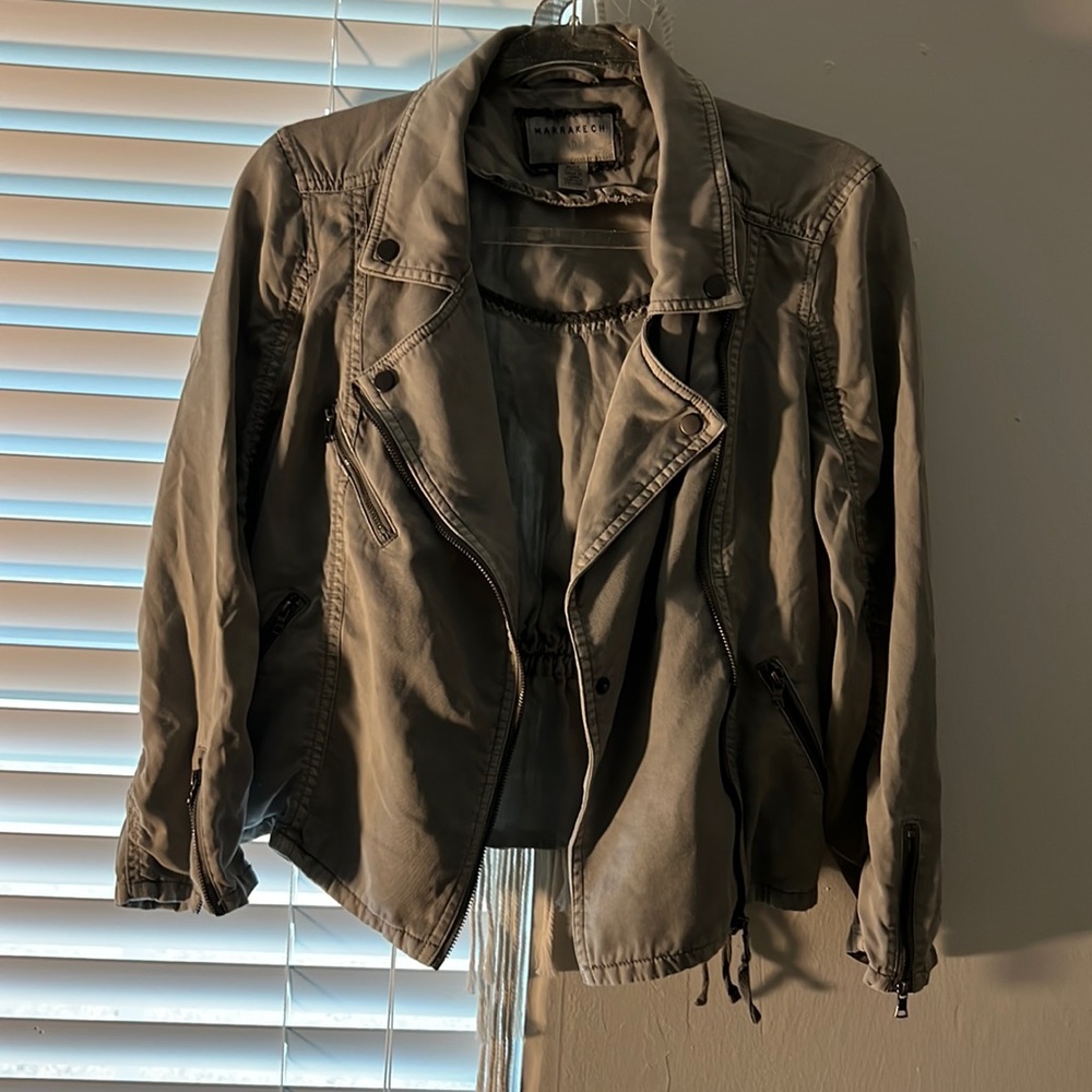 Marrakech Olive Green Moto Jacket Size MP